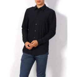 Chemise Manches Longues Sunset Tech Bleu Marine Homme - Guess -TEDDY Vetements Magasin chemise manches longues sunset tech bleu marine homme guess 2