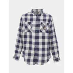 Chemise à Carreaux Plaid Bleu Marine Homme - Von Dutch