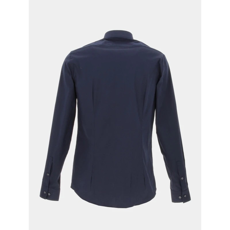 Chemise Poplin Stretch Slim Bleu Marine Homme - Calvin Klein 4 Chemise Poplin Stretch Slim Bleu Marine Homme - Calvin Klein – Image 2