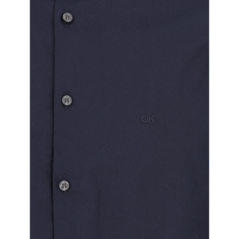 Chemise Poplin Stretch Slim Bleu Marine Homme - Calvin Klein 6 Chemise Poplin Stretch Slim Bleu Marine Homme - Calvin Klein – Image 4