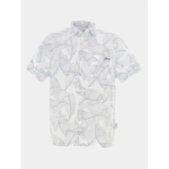 Chemise Rayée à Fleurs Collins Blanc Bleu Homme - Guess