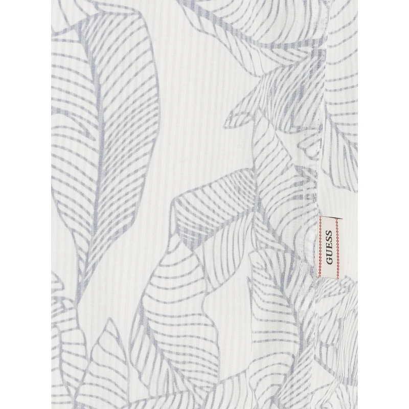 Chemise Rayée à Fleurs Collins Blanc Bleu Homme - Guess 6 Chemise Rayée à Fleurs Collins Blanc Bleu Homme - Guess – Image 4