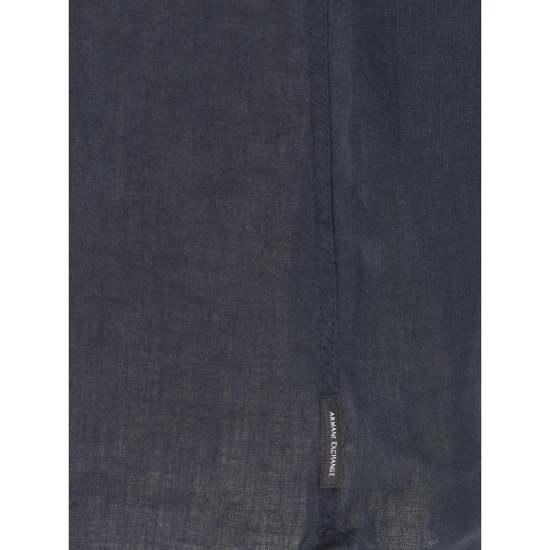Chemise Regular En Lin Bleu Marine Homme - Armani Exchange 6 Chemise Regular En Lin Bleu Marine Homme - Armani Exchange – Image 4