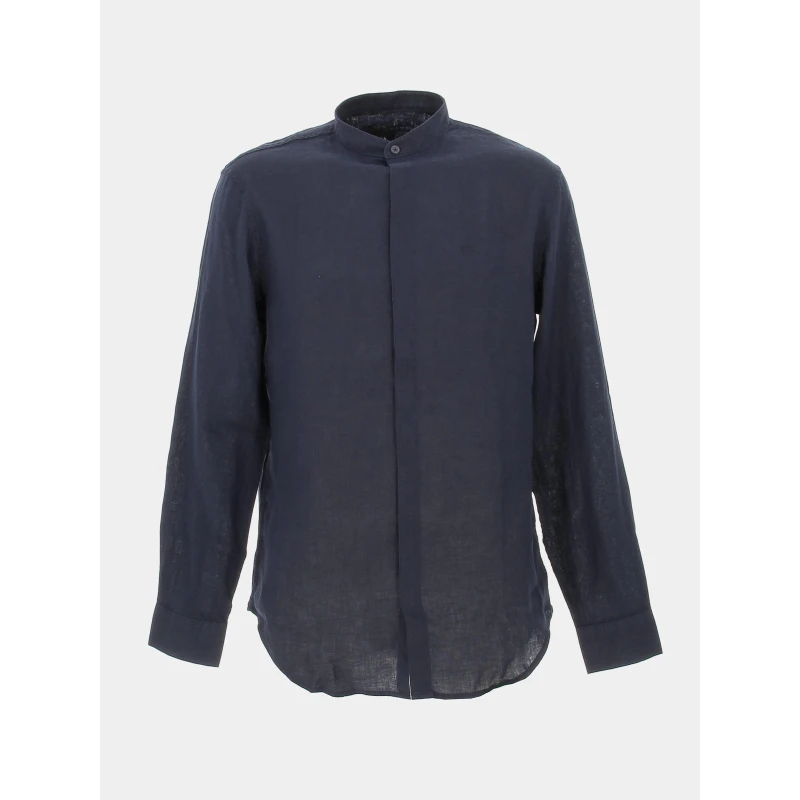 Chemise Regular En Lin Bleu Marine Homme - Armani Exchange 3 Chemise Regular En Lin Bleu Marine Homme - Armani Exchange