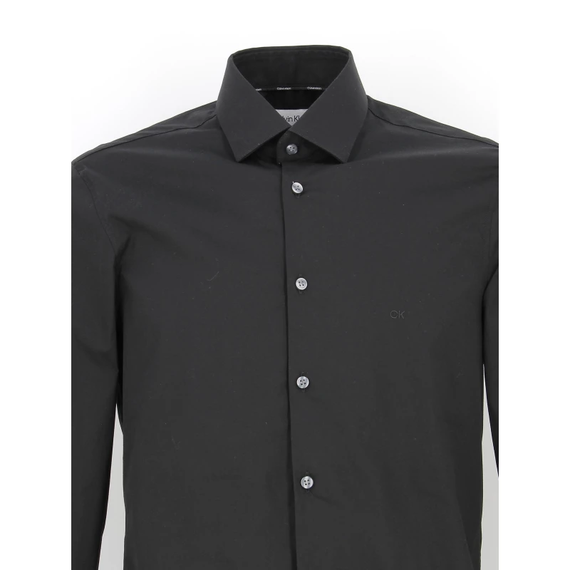 Chemise Slim Manches Longues Poplin Noir Homme - Calvin Klein 5 Chemise Slim Manches Longues Poplin Noir Homme - Calvin Klein – Image 3