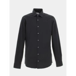 Chemise Slim Poplin Noir Homme - Calvin Klein