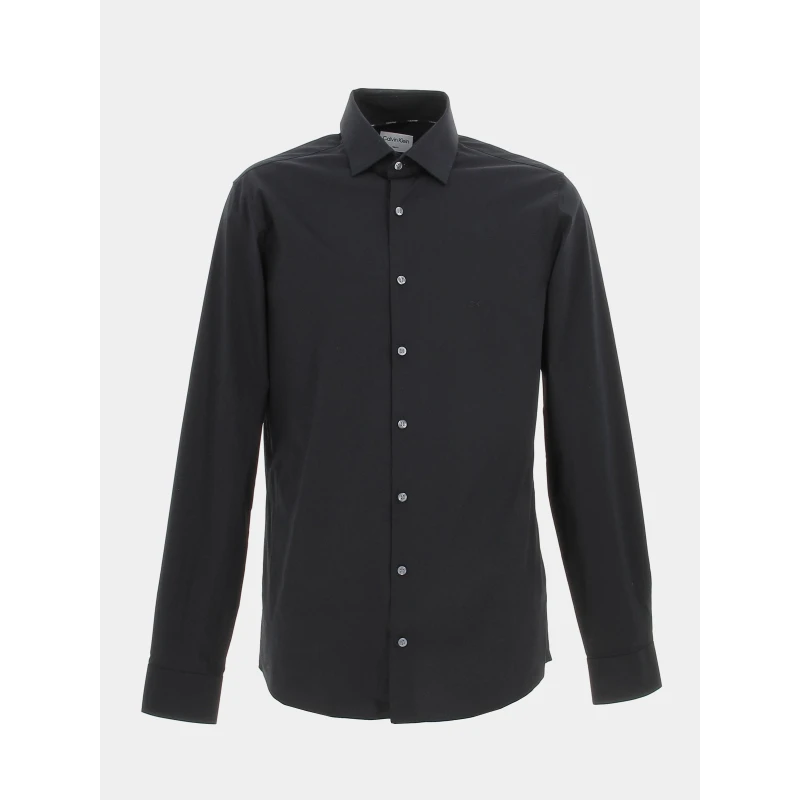 Chemise Slim Poplin Noir Homme - Calvin Klein 3 Chemise Slim Poplin Noir Homme - Calvin Klein