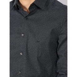 Chemise Stretch Dash Print Bleu Marine Homme - Calvin Klein -TEDDY Vetements Magasin chemise stretch dash print bleu marine homme calvin klein 1 3