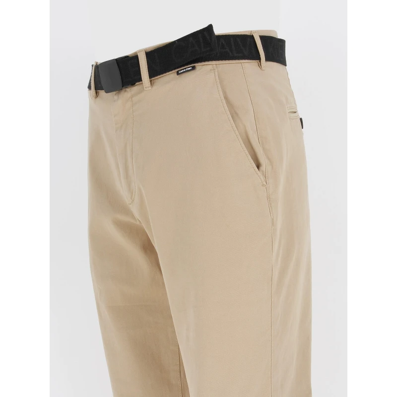 Pantalon Chino Slim Garment Beige Homme - Calvin Klein 6 Pantalon Chino Slim Garment Beige Homme - Calvin Klein – Image 4