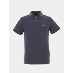 Polo Extra Slim Nolan Col Bleu Marine Homme - Guess