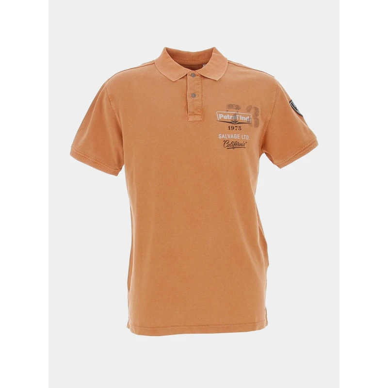 Polo Uni California Orange Homme - Petrol Industries 3 Polo Uni California Orange Homme - Petrol Industries