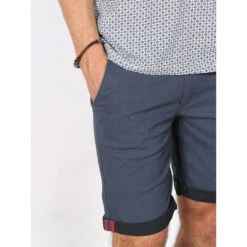 Short Chino Twill Stretch Imprimés Bleu Marine - Rms 26 -TEDDY Vetements Magasin short chino twill stretch imprimes bleu marine rms 26 3