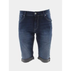 Short En Jean Scotty 3 Bleu Marine Homme - Teddy Smith