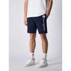 Short Jogging Logo Brodé Bleu Marine Homme - Champion
