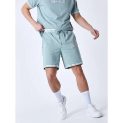 Short Logo Brodé Bande Bleu Vert Homme - Project X Paris