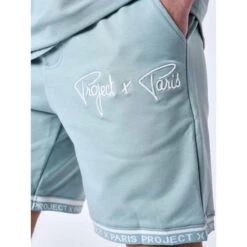 Short Logo Brodé Bande Bleu Vert Homme - Project X Paris -TEDDY Vetements Magasin short logo brode bande bleu vert homme project x paris 3