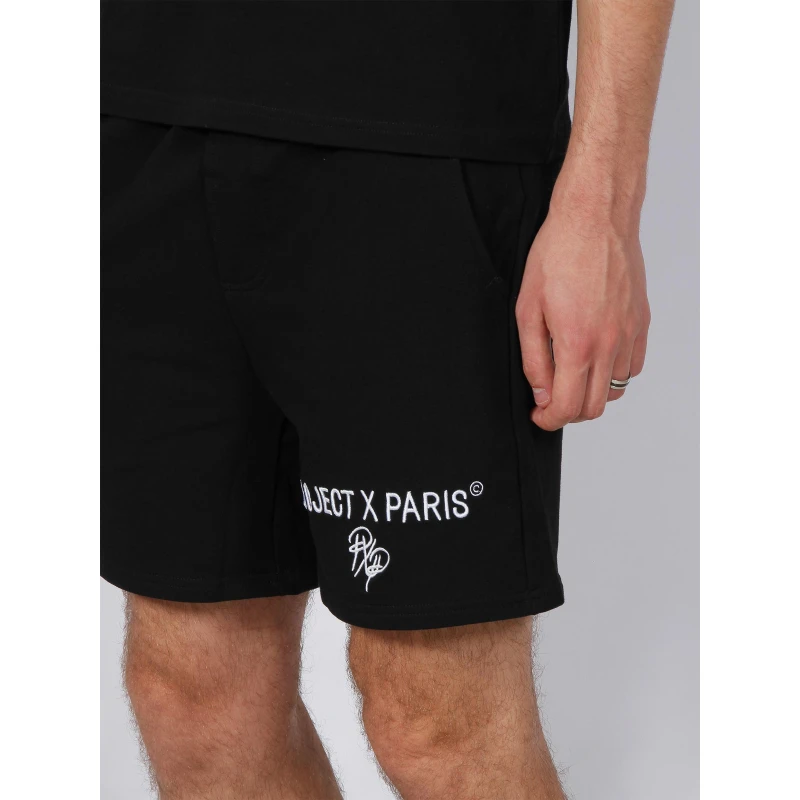 Short Logo Imprimé Relief Noir Homme - Project X Paris 6 Short Logo Imprimé Relief Noir Homme - Project X Paris – Image 4