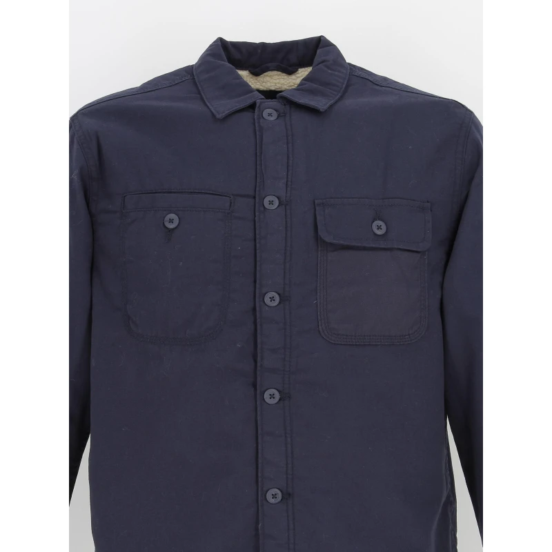 Surchemise Doublée Teddy Bleu Marine Homme - Jack & Jones 4 Surchemise Doublée Teddy Bleu Marine Homme - Jack & Jones – Image 3