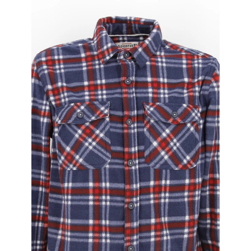 Surchemise Polaire à Carreaux Bleu Marine Homme - RMS 26 6 Surchemise Polaire à Carreaux Bleu Marine Homme - RMS 26 – Image 4