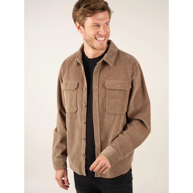 Surchemise Velours Alino Beige Homme - Deeluxe 3 Surchemise Velours Alino Beige Homme - Deeluxe