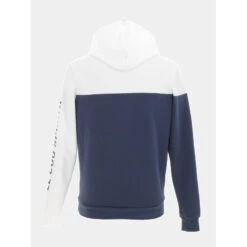 Sweat à Capuche Bicolore Bleu Blanc Homme - Le Coq Sportif -TEDDY Vetements Magasin sweat a capuche bicolore bleu blanc homme le coq sportif 1