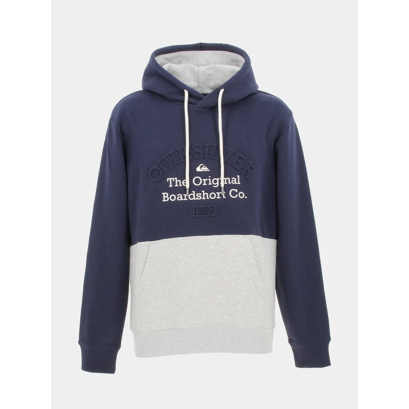 Sweat à Capuche Bicolore Embossé Gris Bleu Homme - Quiksilver 3 Sweat à Capuche Bicolore Embossé Gris Bleu Homme - Quiksilver