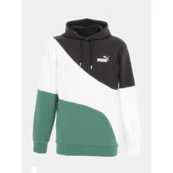 Sweat à Capuche Colorblock Cat Noir Vert Homme - Puma