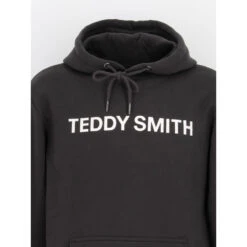 Sweat à Capuche David Logo Basique Noir Homme - Teddy Smith -TEDDY Vetements Magasin sweat a capuche david logo basique noir homme teddy smith 2