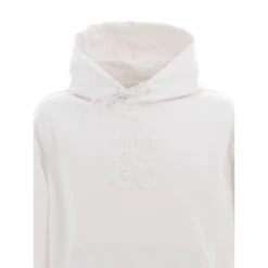 Sweat à Capuche Embossé Dokras Blanc Homme - Hugo -TEDDY Vetements Magasin sweat a capuche embosse dokras blanc homme hugo 2