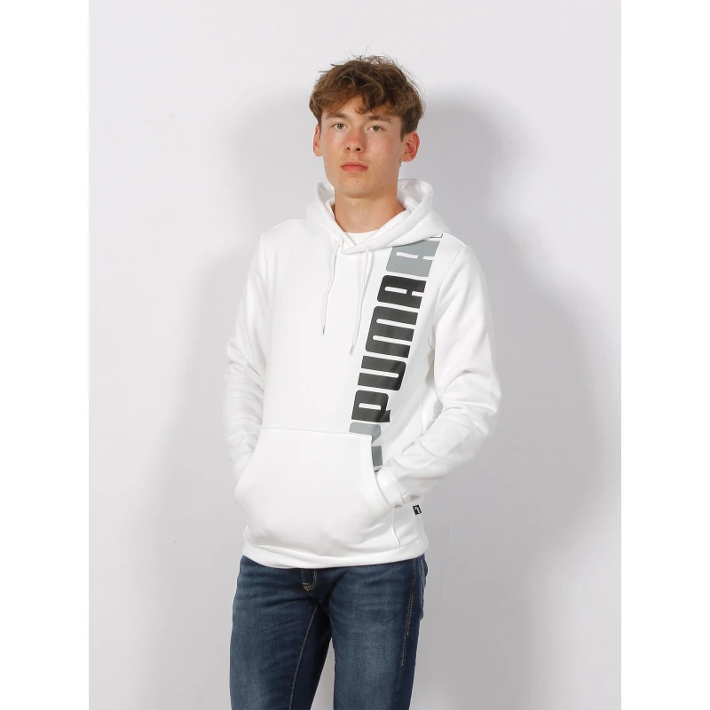 Sweat à Capuche Essential Lab Logo Vertical Blanc Homme - Puma 3 Sweat à Capuche Essential Lab Logo Vertical Blanc Homme - Puma
