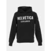 Sweat à Capuche Laun Noir Homme - Helvetica -TEDDY Vetements Magasin sweat a capuche laun noir homme helvetica