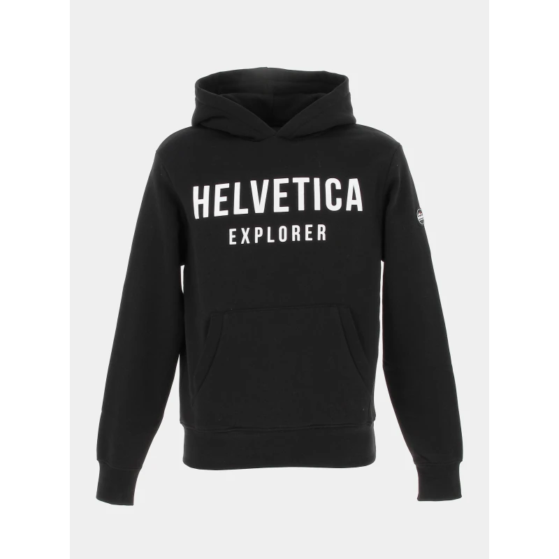Sweat à Capuche Laun Noir Homme - Helvetica 3 Sweat à Capuche Laun Noir Homme - Helvetica