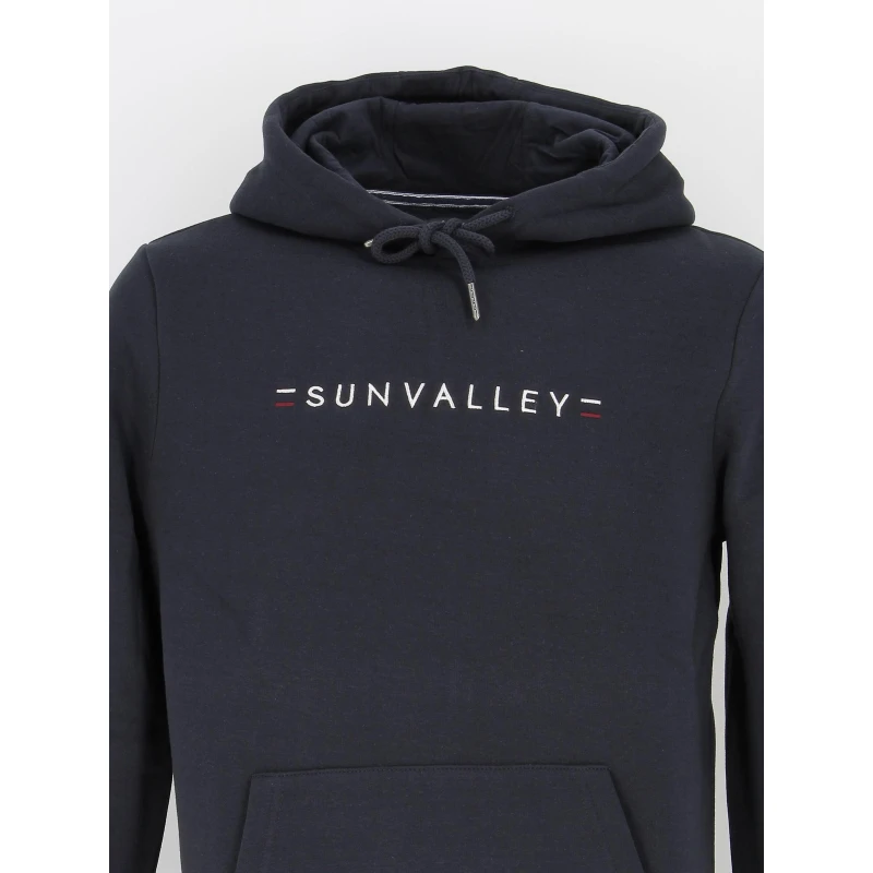 SUN VALLEY Sweat à Capuche Logo Brodé Bleu Marine Homme - Sunvalley 5 SUN VALLEY Sweat à Capuche Logo Brodé Bleu Marine Homme - Sunvalley – Image 3
