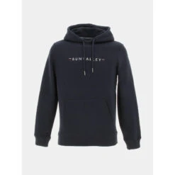 SUN VALLEY Sweat à Capuche Logo Brodé Bleu Marine Homme - Sunvalley