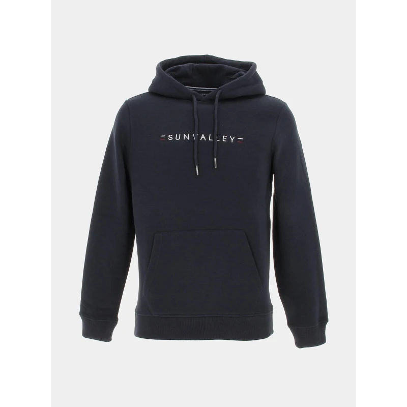 SUN VALLEY Sweat à Capuche Logo Brodé Bleu Marine Homme - Sunvalley 3 SUN VALLEY Sweat à Capuche Logo Brodé Bleu Marine Homme - Sunvalley