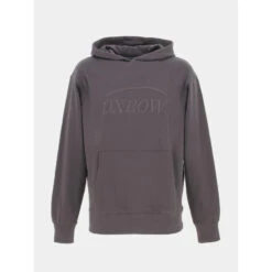 Sweat à Capuche Logo Brodé Gris Homme - Oxbow