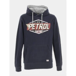 Sweat à Capuche Print Bleu Marine Homme - Petrol Industries