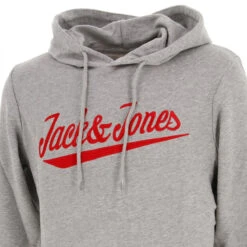 Sweat à Capuche Structure Gris Homme - Jack & Jones -TEDDY Vetements Magasin sweat a capuche structure gris homme jack jones 2
