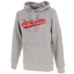 Sweat à Capuche Structure Gris Homme - Jack & Jones