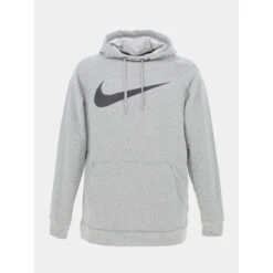Sweat à Capuche Swoosh Gris Chiné Homme - Nike