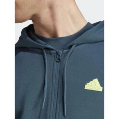 Sweat à Capuche Zippé Fi 3s Logo Badge Vert Homme - Adidas -TEDDY Vetements Magasin sweat a capuche zippe fi 3s logo badge vert homme adidas 3