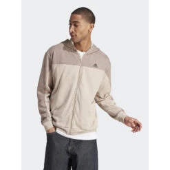 Sweat à Capuche Zippé Mel Marron Homme - Adidas -TEDDY Vetements Magasin sweat a capuche zippe mel marron homme adidas 3