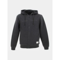 Sweat à Capuché Zippé Nail Hoody Noir Homme - Teddy Smith