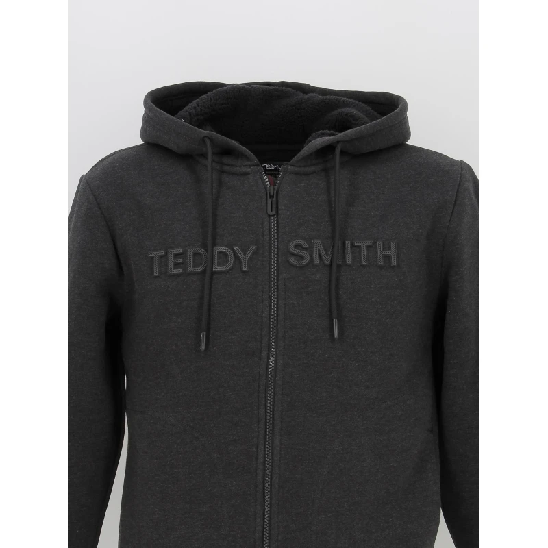 Sweat à Capuché Zippé Nail Hoody Noir Homme - Teddy Smith 4 Sweat à Capuché Zippé Nail Hoody Noir Homme - Teddy Smith – Image 3