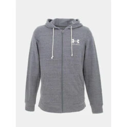 Sweat à Capuche Zippé Rival Terry Gris Homme - Under Armour