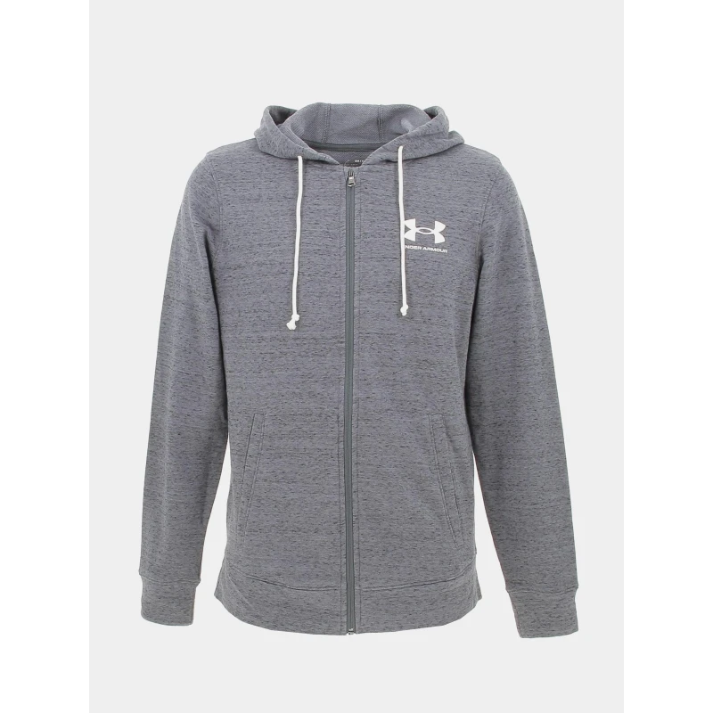 Sweat à Capuche Zippé Rival Terry Gris Homme - Under Armour 3 Sweat à Capuche Zippé Rival Terry Gris Homme - Under Armour