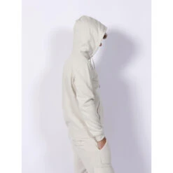 Sweat à Poches Logo Brodé Beige Homme - Project X Paris -TEDDY Vetements Magasin sweat a poches logo brode beige homme project x paris 2