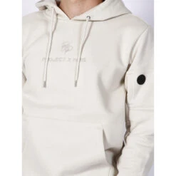 Sweat à Poches Logo Brodé Beige Homme - Project X Paris -TEDDY Vetements Magasin sweat a poches logo brode beige homme project x paris 3