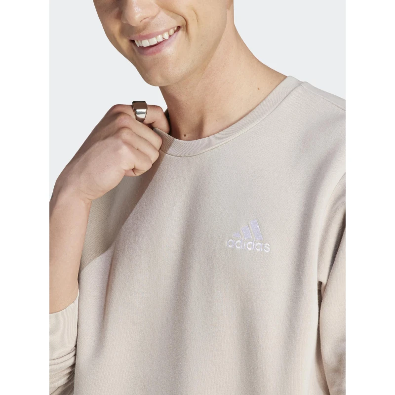 Sweat Feelcozy Basique Logo Brodé Beige Homme - Adidas 6 Sweat Feelcozy Basique Logo Brodé Beige Homme - Adidas – Image 4