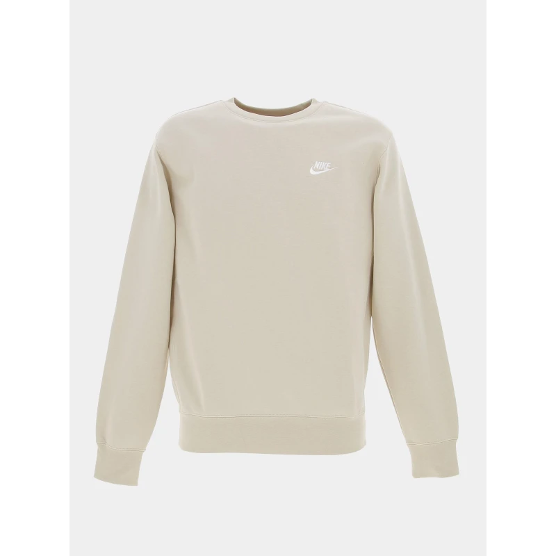 Sweat Nsw Club Crew Beige Homme - Nike 3 Sweat Nsw Club Crew Beige Homme - Nike